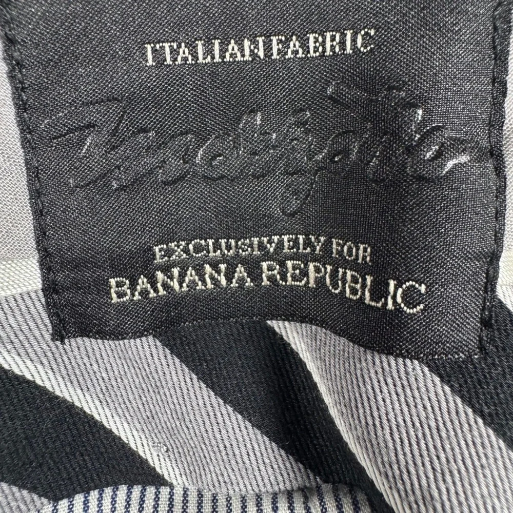 Banana Republic Dress Pants Mens 34x32 Grey Wool Italian Fabric Windowpane Check